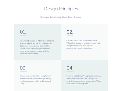 Design Principles Concept boxes grid information list mockup numbered list numbers