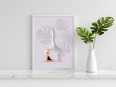 Poster for yoga center in faceless style