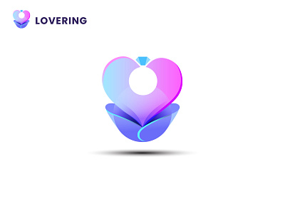 Lovering Logo-wedring design gradient logo heart logo logo design love lovering marriage ring ring typography vector wedring
