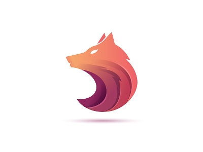 FOX design fox fox gradient logo fox head logo fox logo fox side face logo gradient logo illustration logo logo design