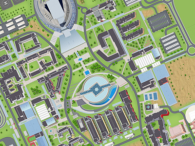 UAE University Campus map illustration