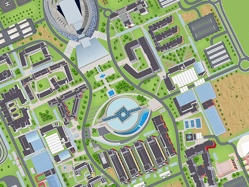 Uae University Campus Map Illustration By Jayadevan On Dribbble