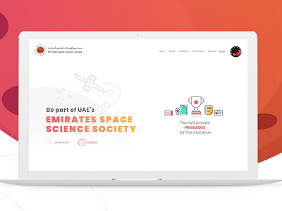 Emirates Space Science Society UI Design