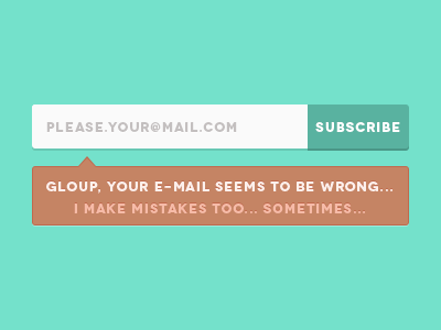 A little form - With PSD clean design error form green light message minimal newsletter red ui web