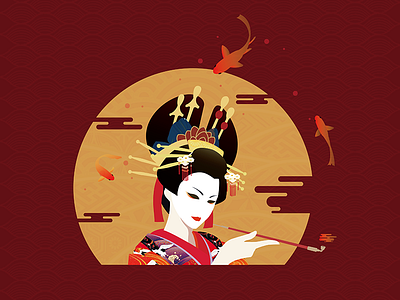 Geisha Culture flower geisha illustrator japan plum the