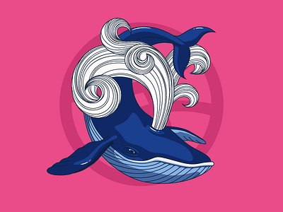 Hello Dribbble! first shot hello dribble illustration vector whale