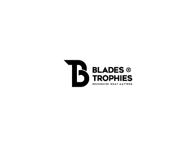 Blades Trophies Logo Design abstract apparel bodybuilding branding clothing fashion fitness identity minimal modern sports