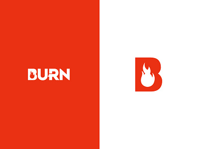 BURN Negative Space Logo Design - FSVISUALS abstract apparel bodybuilding branding burn clothing fashion fitness hire modern negativespace sports