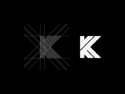 K Grid branding fsvisuals identity logo logoconstruction logodesign logogrid