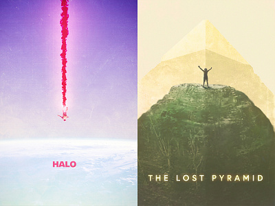 Halo / The Lost Pyramid design illustration jump minimalist poster movie poster poster pyramid vintage