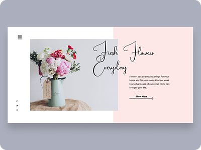 Minimal landing page e-Flowershop (concept) branding design ui ux