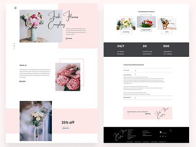 Minimal design landing page e-Flowershop (concept) branding design ui ux