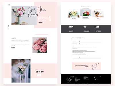 Minimal design landing page e-Flowershop (concept)