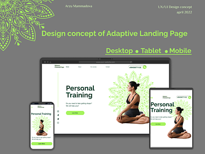 Design concept of Adaptive Landing Page app branding design figma illustration landingpage ui ux