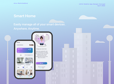 Smart Home mobile App ux/ui design (concept) app branding design figma illustration landingpage ui ux