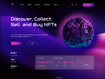 NFT marketplace web design (concept)