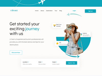 Travel Landing page UI/UX design concept design graphic design landingpage logo ui ux vector