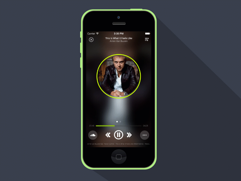 Music Player Animation app ios iphone music player