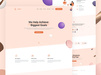 LeSigma - Isometric Business Adobe XD Landing Page Template