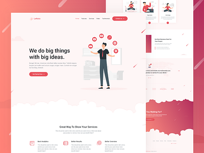 LeNoto - Isometric Business Adobe XD Landing Page Template animation app design envato flat icon illustration ui ux vector xd design