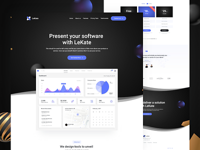 LeKate - Saas and Software Adobe XD Landing Page Template branding design envato icon illustration logo themeforest typography ux vector