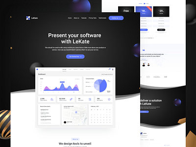 LeKate - Saas and Software Adobe XD Landing Page Template