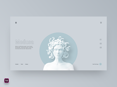 Medusa - Hero Header animation app design envato flat landing minimal themeforest typography ux