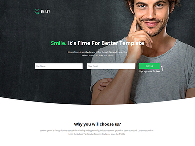 Smiley - Marketing Landing page conference ebook envato events gym instapage landing law themeforest travel web