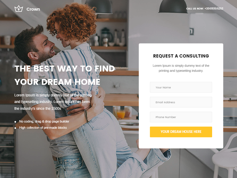 Crown Real Estate Landing page by Ahmed Hamdy on Dribbble