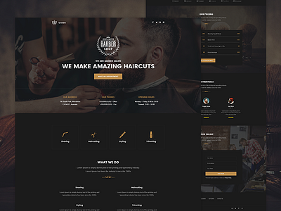 Crown - Barber Landing page crown envato themeforest unbounce