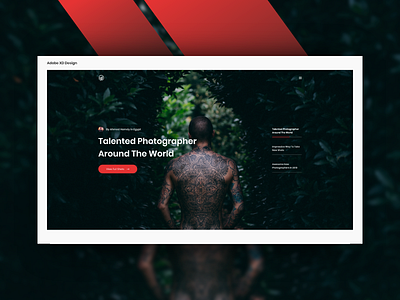 Photographer Header - Adobe XD adobe xd animation app branding design envato flat header icon illustration landing landing page logo themeforest typography ui ux vector web website