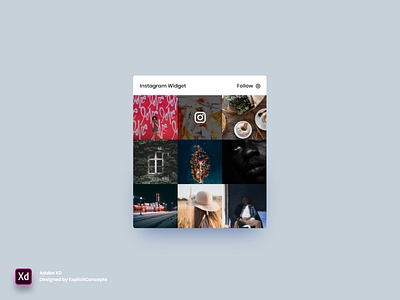 Instagram Widget - Adobe XD adobe xd animation app branding design flat icon identity illustration illustrator instagram lettering logo minimal type typography ui ux website widget