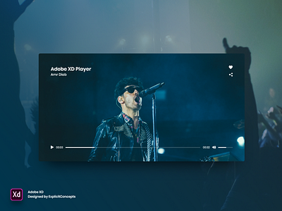 Video Player - Adobe XD adobe xd animation app branding design envato flat identity illustrator ios logo minimal player themeforest type ui ux vector video website