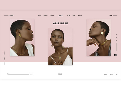 Pink Jewellery black clean grid jewellery pink store ui interface colour ux white