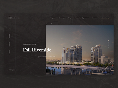 Esil Riverside adaptive black booking clean design real estate ui ux web white