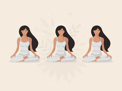 Yoga Girl character faceless girl illustration poster yoga girl