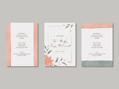 Watercolor wedding invitation card