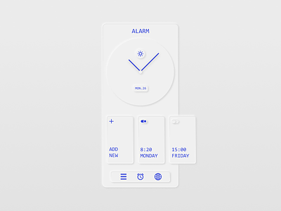 Job 2. Interface design for alarm. app design neomorphism ui ux web web design