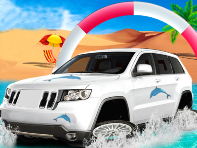 Beach Water Car logo for android game graphic design logo ui