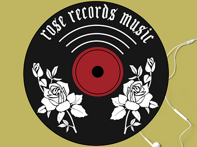 Logo for Rose Records Music adobe branding graphic design illustrator logo logo design mockup