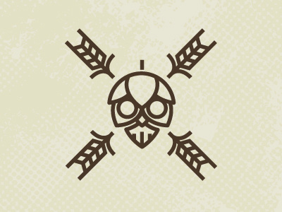 Hopskull beer design hops icon pattern skull