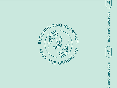 True Grace Badge badge brand branding circle delicate earth farm hands identity illustration logo natural nature organic plant probiotic single line supplement