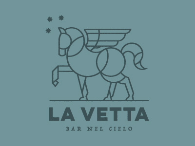 La Vetta Logo bar branding italian italy logo mark pegasus restaurant sky tuscany
