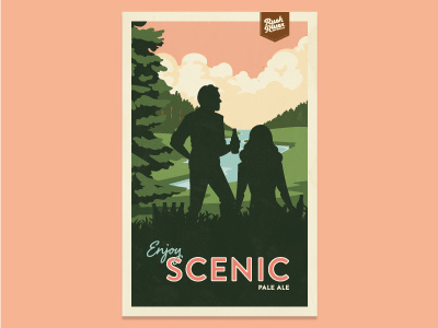 Rush River Scenic Pale Ale Poster ale beer craft pale poster retro rush river travel vintage wisconsin wpa