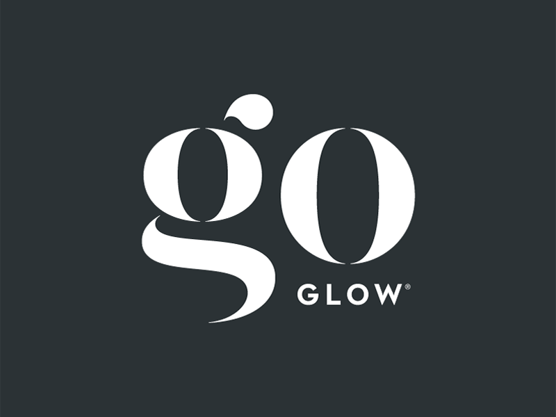 goGLOW curvy burst tanning elegant badge mark brand logo