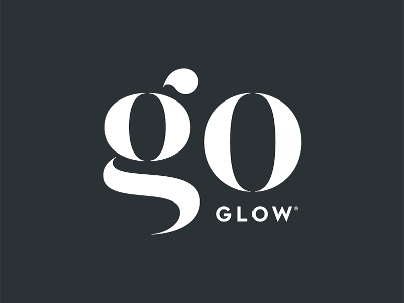 goGLOW badge brand burst curvy elegant logo mark tanning