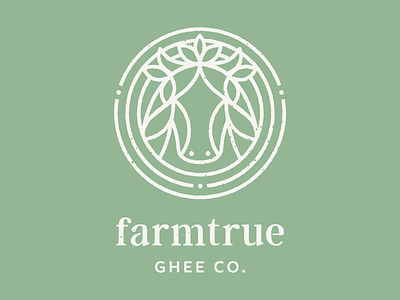 Farmtrue Logo ayurveda brand cow farm food ghee grass fed lifestyle logo natural organic type