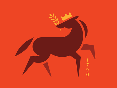 A Horse of Course animal crown horse illustration logo vector wheat