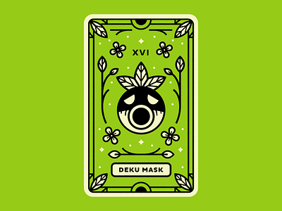 Deku Mask card deku flower illustration line majoras mask plants shrub tarot the legend of zelda