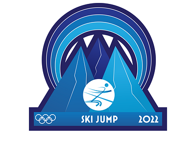 Winter Olympics Ski Jump Badge